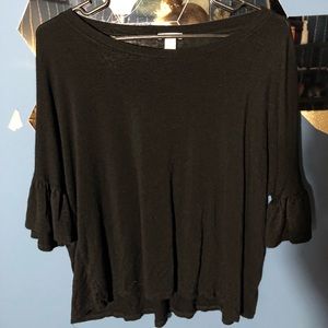 BP Flowy Black half sleeve Blouse